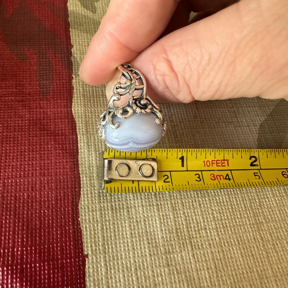 92.5 Blue Lace Agate Ring - Picture 9 of 11